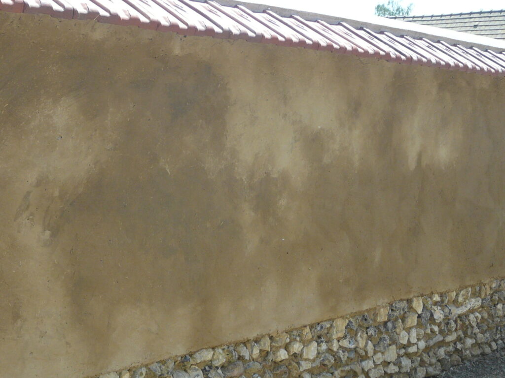mur en cours de séchage